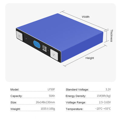 Overdischarge Lithium Iron Phosphate Battery Cell 3.2 V 50ah Lifepo4 E Bike Use